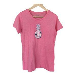 Women's Columbia PFG Short Sleeve Pink Pineapple T-Shirt - Size Medium